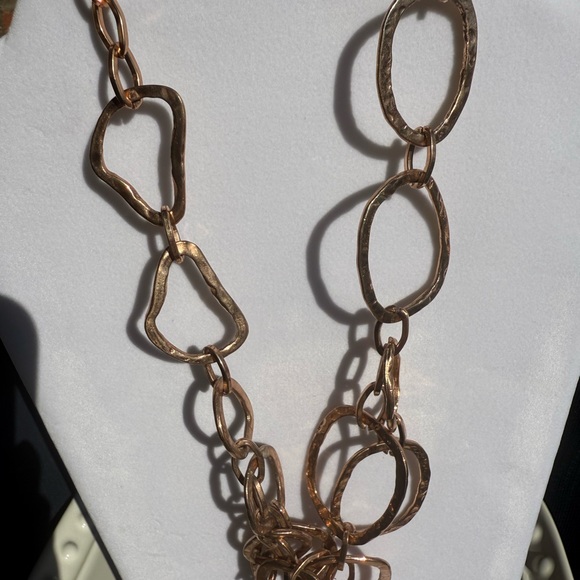 Diana Broussard Necklace Circa 2008, Metal Rose Gold Plated Large Links Designer - Picture 9 of 13